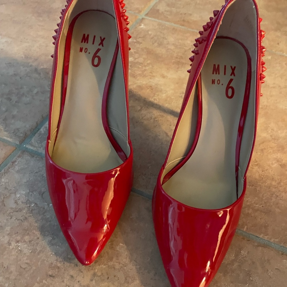 Red pointed heels